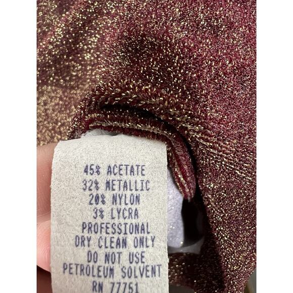 Vintage Black Label Betsey Johnson Metallic Mini Dress Small Bodycon Stretch Y2K - Picture 3 of 4